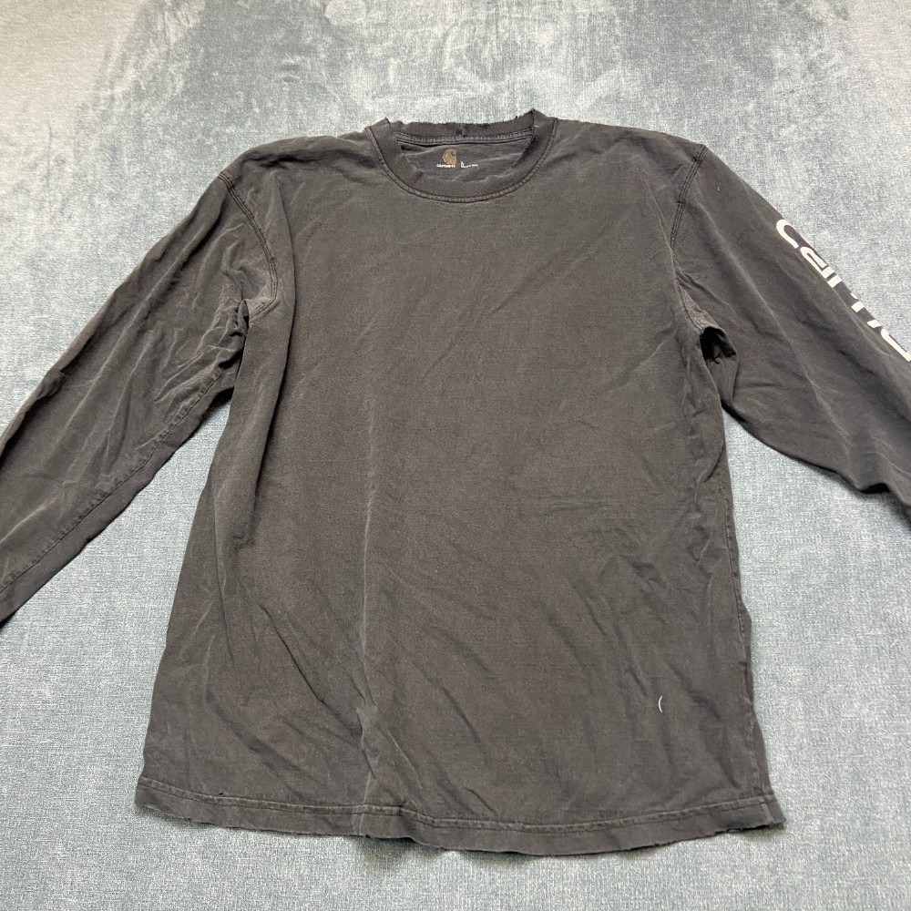 Carhartt Shirt Mens L Gray Spellout Logo Crew Neck Streetwear Workwear Utility